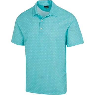 Greg Norman Men's Freedom Micro Pique Print Golf Polo
