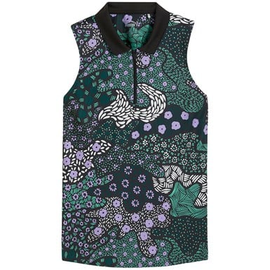 Puma Women's Cloudspun Bloom Camo Sleeveless Golf Polo
