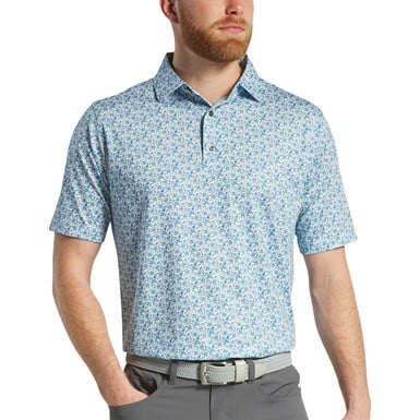 FootJoy Men's Allover Floral Print Lisle Golf Polo