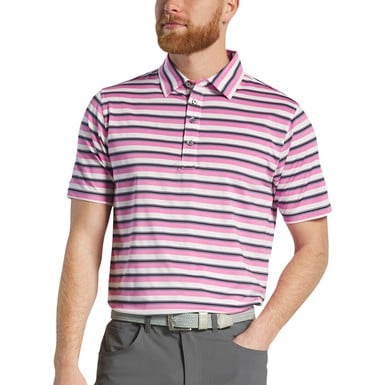 FootJoy Men's Club Stripe Lisle Golf Polo