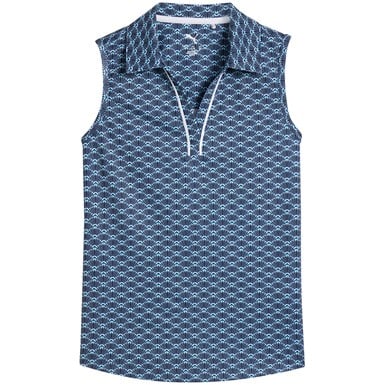 Puma Junior Scallop Sleeveless Golf Polo
