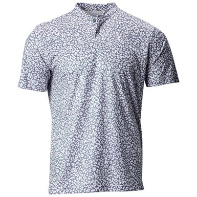 TGW Men's Printed Collarless Golf Polo