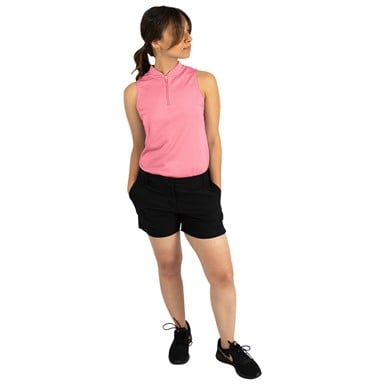 366 Golf Women's Sleeveless Blade Collar Zip Golf Polo