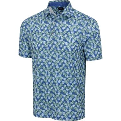 Greg Norman Mens Pina Print Golf Polo