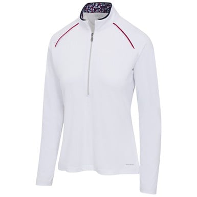 Greg Norman Womens Cable Jacquard 1/4 Zip Golf Pullover