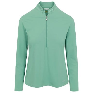 Greg Norman Womens Pearl Studded 1/4 Zip Golf Pullover