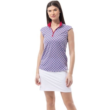 San Soleil Women's Seeing Spots Mock Golf Top