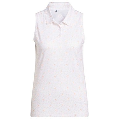 adidas Womens Ultimate365 Printed Ottoman Sleeveless Golf Polo
