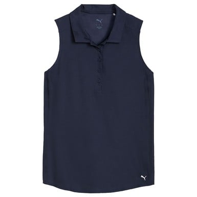 Puma Womens Check Jacquard Sleeveless Golf Polo