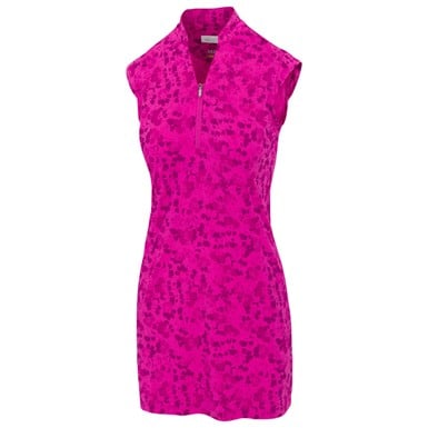 Greg Norman Womens Petal Impression Sleeveless Zip Golf Dress