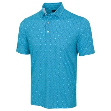 Greg Norman Mens ML75 Geo Aquatic Echo Golf Polo