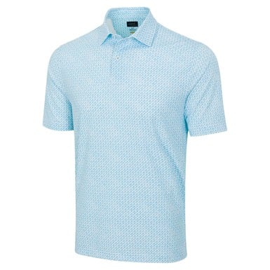 Greg Norman Mens Shark Tail Matrix Golf Polo