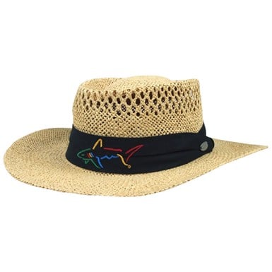 Greg Norman Mens Signature Straw Golf Hat
