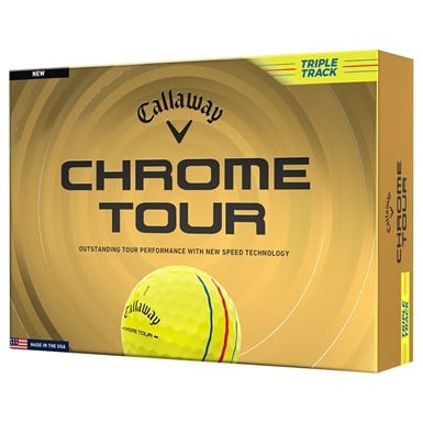 Callaway 2026 Chrome Tour Triple Track Personalized/Logo Yellow Golf Ball