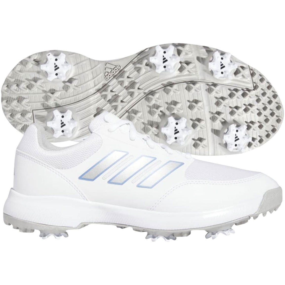 adidas Women's Tech Response 3.0 Golf Shoes White/Silver/Blue Fusion - 5 / Medium