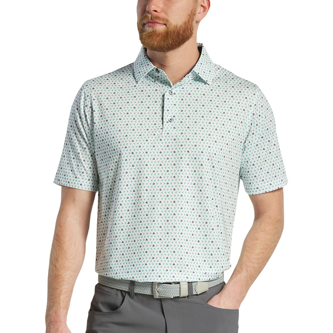 FootJoy Men's Flying Wasp Print Lisle Golf Polo | TGW