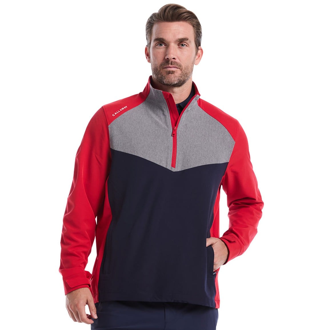 Callaway Mens Wind & Water 1/4 Zip Golf Rain Pullover | TGW