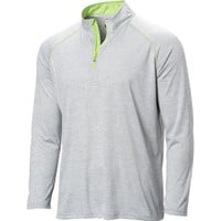 The Weather Company Men's Long Sleeve 1/4 Zip Golf Mock, greygreen-v-2-z