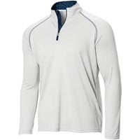 The Weather Company Men's Long Sleeve 1/4 Zip Golf Mock, Grey