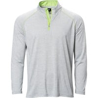 The Weather Company Men's Long Sleeve 1/4 Zip Golf Mock, z-greygreen-v