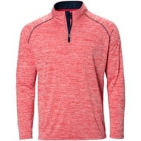 The Weather Company Men's Long Sleeve 1/4 Zip Golf Mock, Red