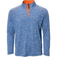 The Weather Company Men's Long Sleeve 1/4 Zip Golf Mock, z-royalorange-v