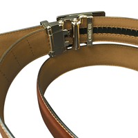 Greg Norman Men's Golf Belt w/ Plaque Buckle, White