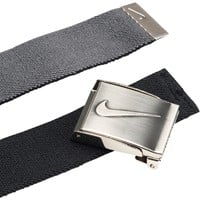 NIKE Men's Reversible Stretch Woven Belt, Black/Grey