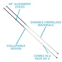 TGW Alignment Stick 2-Pack, Black/White