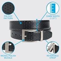 TGW Men's Players Perforated Reversible Belt, Black/Brown