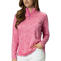 The Weather Co Women's 1/4 Zip Mock Golf Pullover, Pink