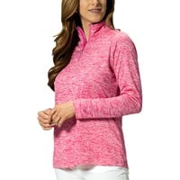 The Weather Co Women's 1/4 Zip Mock Golf Pullover, Pink