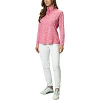 The Weather Co Women's 1/4 Zip Mock Golf Pullover, Pink