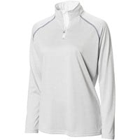 The Weather Co Women's 1/4 Zip Mock Golf Pullover, White