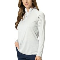 The Weather Co Women's 1/4 Zip Mock Golf Pullover, White