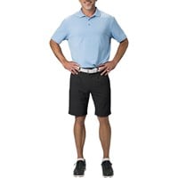 TGW Men's Pleated Expandable Waist Performance 10in Golf Shorts, Black