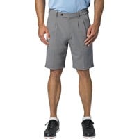 TGW Men's Pleated Expandable Waist Performance 10in Golf Shorts, Grey