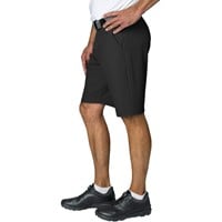TGW Men's Flat Front Stretch Waist Performance 11.25in Golf Shorts, Black