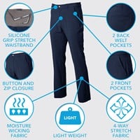 TGW Men's Flat Front Stretch Waist Performance Golf Pants