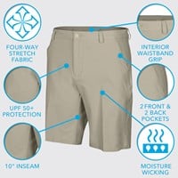 Greg Norman Men's ML75 Microlux 10in Golf Shorts, Tan