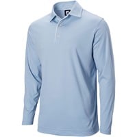 FootJoy Men's Long Sleeve Sun Protection Golf Polo, Light Blue