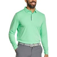 FootJoy Men's Long Sleeve Sun Protection Golf Polo, Green