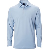 FootJoy Men's Long Sleeve Sun Protection Golf Polo, Light Blue