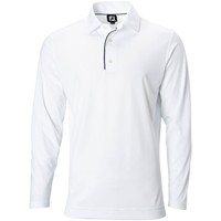 FootJoy Men's Long Sleeve Sun Protection Golf Polo, White