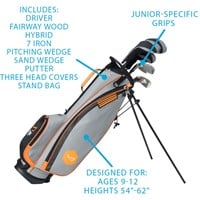 TGW Junior Packaged Golf Sets Ages 9-12, Orange/Grey