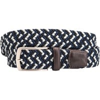 Greg Norman Men's Multi Color Braided Stretch Golf Belt, Grey/Navy