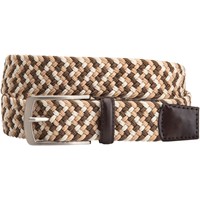 Greg Norman Men's Multi Color Braided Stretch Golf Belt, Khaki/White
