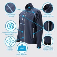 FootJoy Men's Hydro Tour Golf Rain Jacket, Black/Charcoal