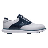 FootJoy Mens Traditions Saddle Golf Shoes, White/Royal