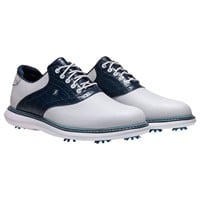 FootJoy Mens Traditions Saddle Golf Shoes, White/Royal